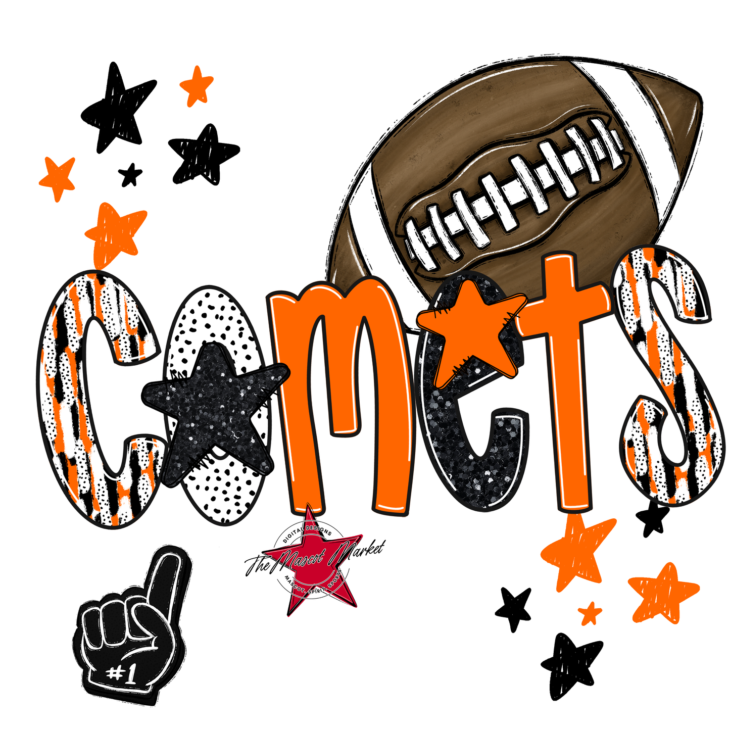 Comets Football Scrape-Orange