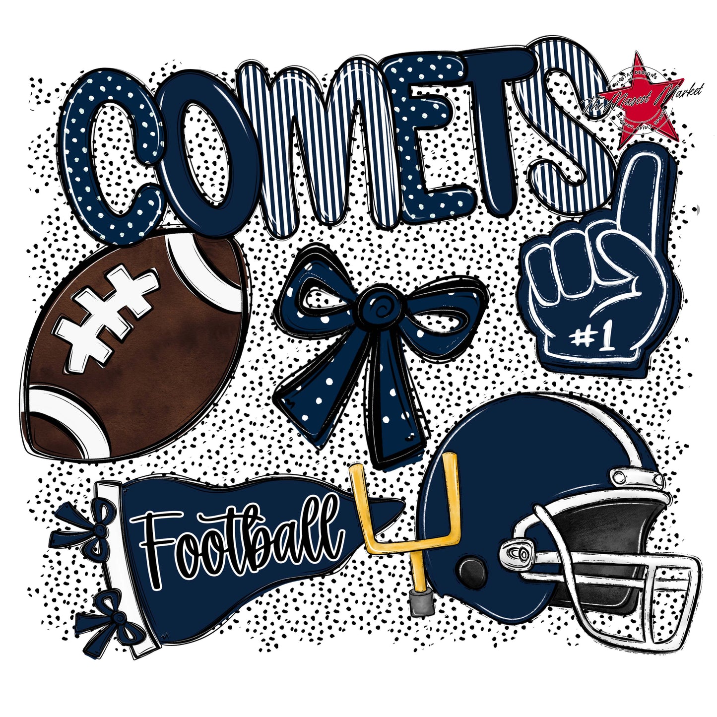 Comets Football Spirit-Navy