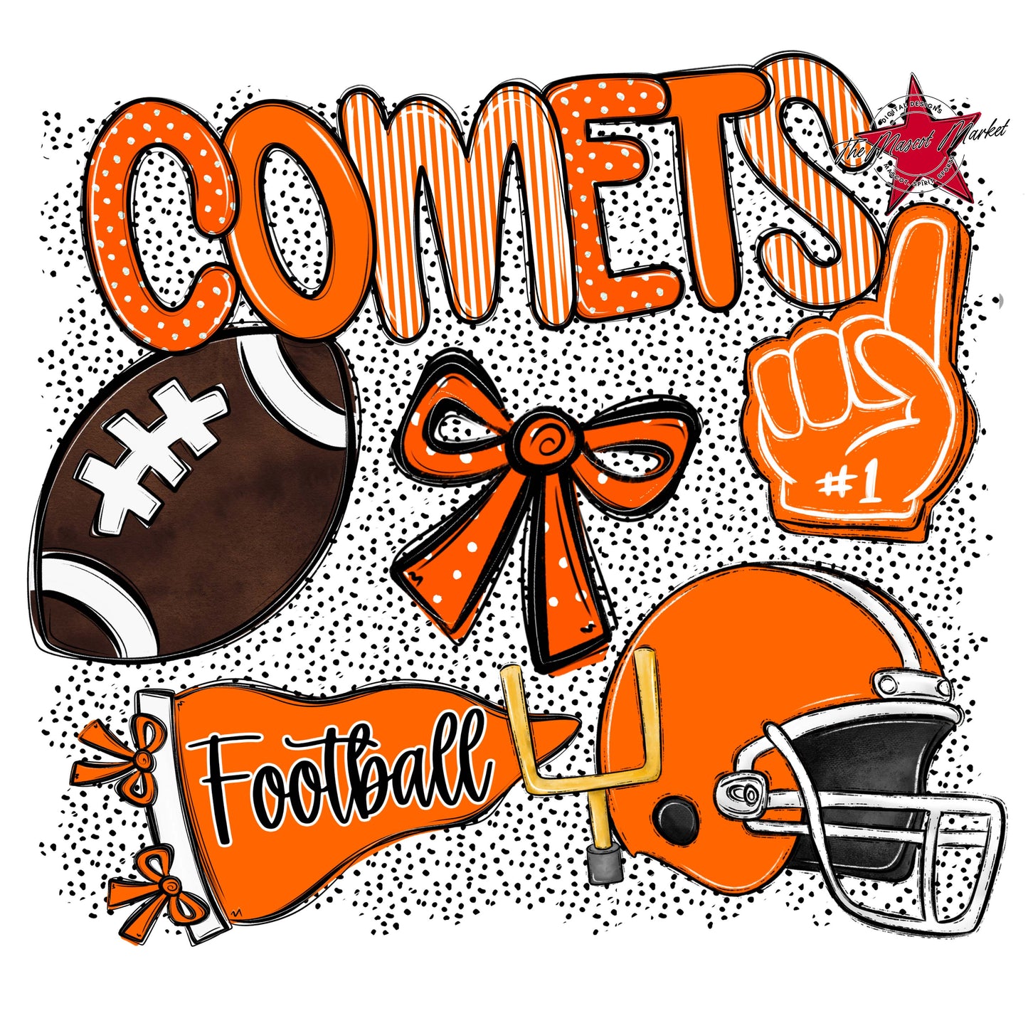Comets Football Spirit-Orange
