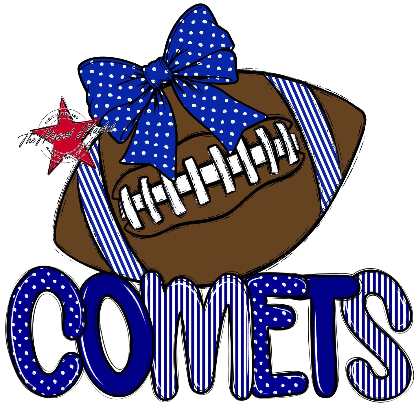 Comets Football Spirit Design-Blue
