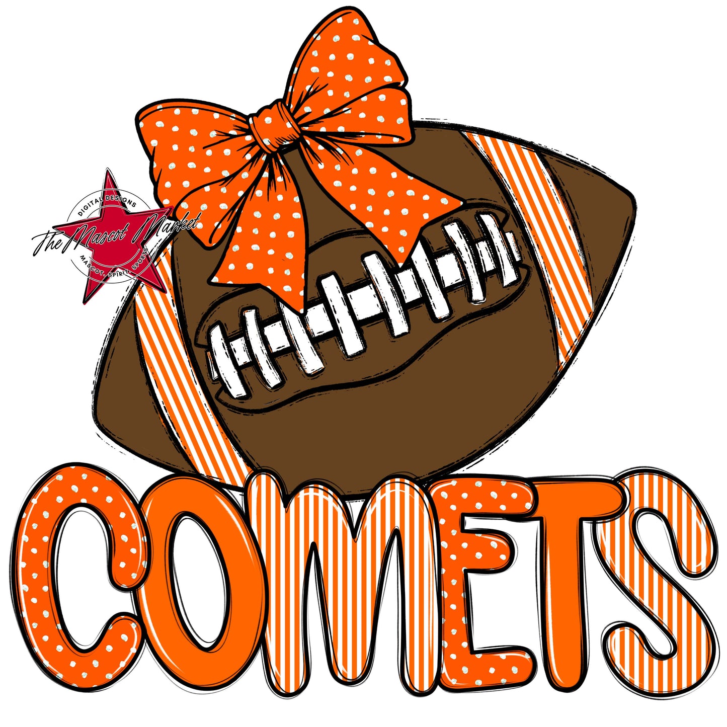 Comets Football Spirit Design-Orange