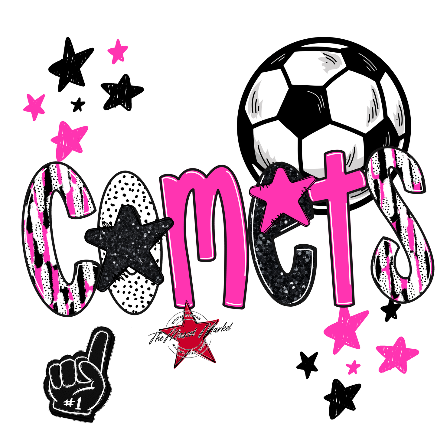 Comets Soccer Scrape-Pink