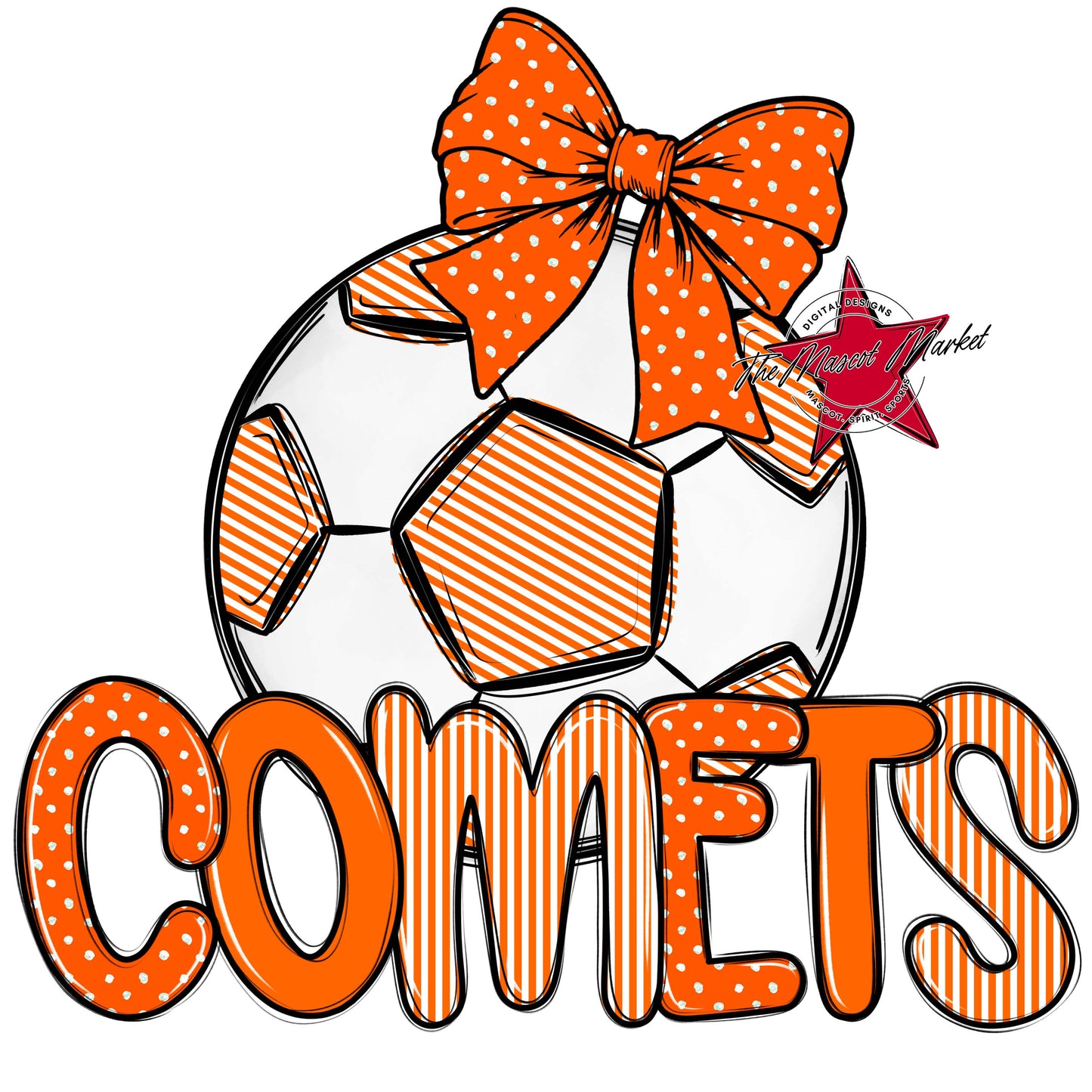 Comets Soccer Spirit Design-Orange