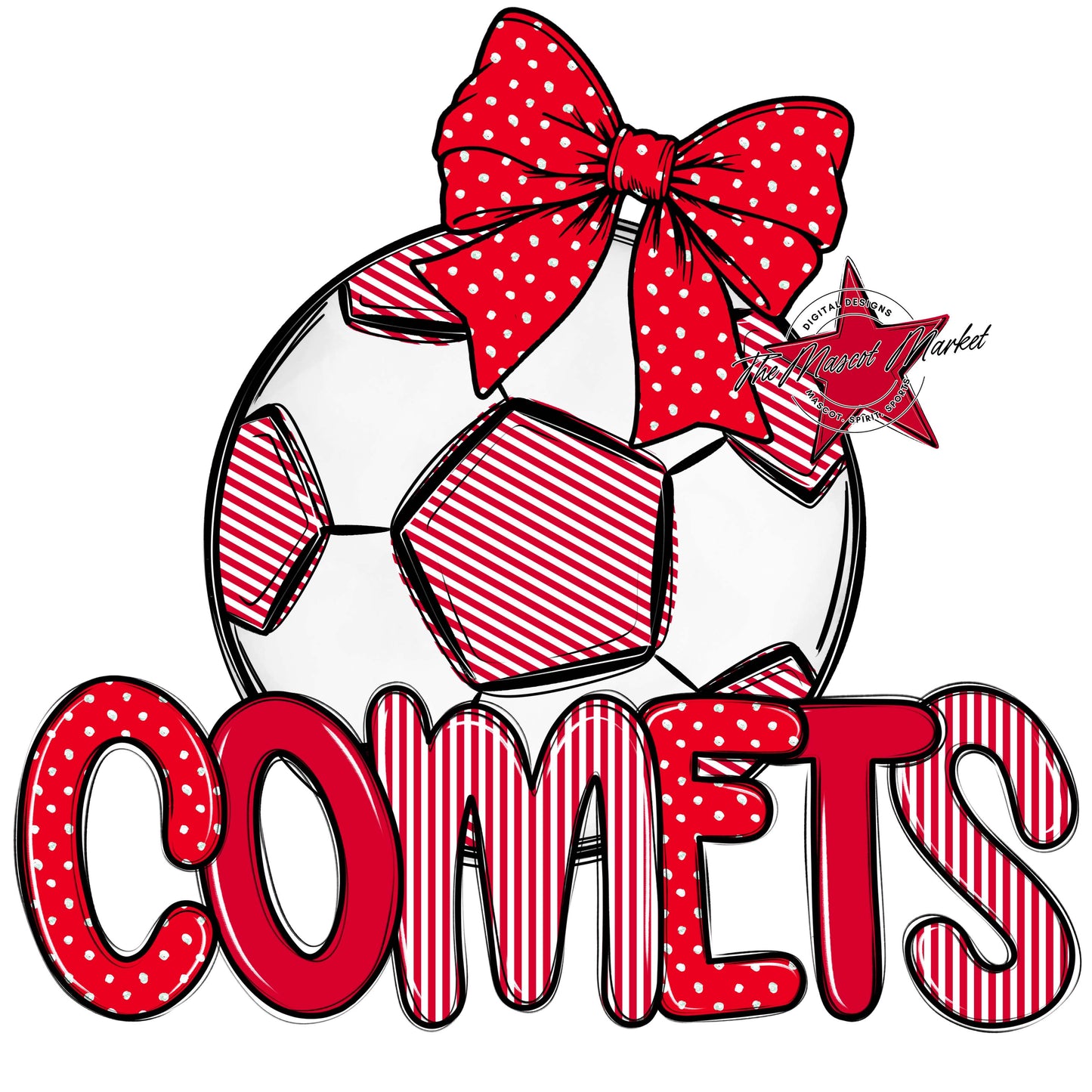 Comets Soccer Spirit Design-Red
