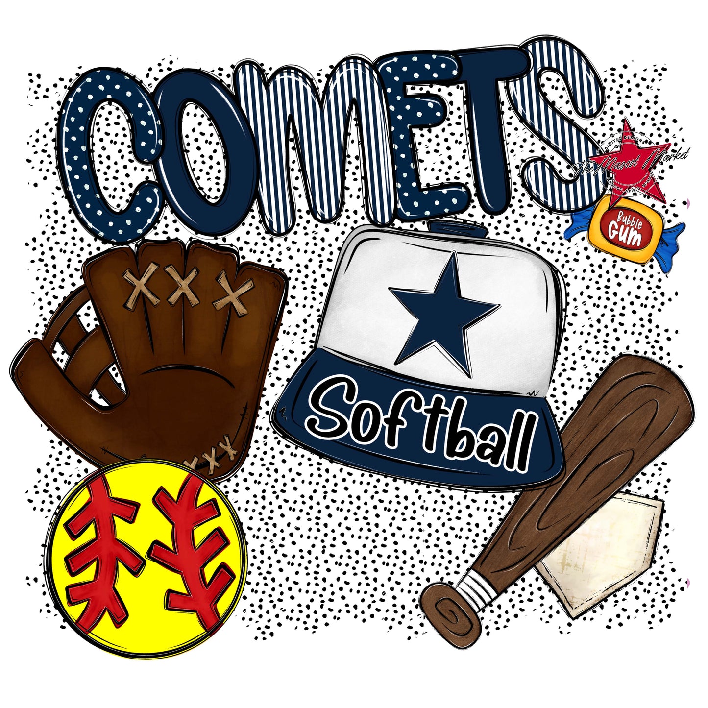 Comets Softball Spirit-Navy