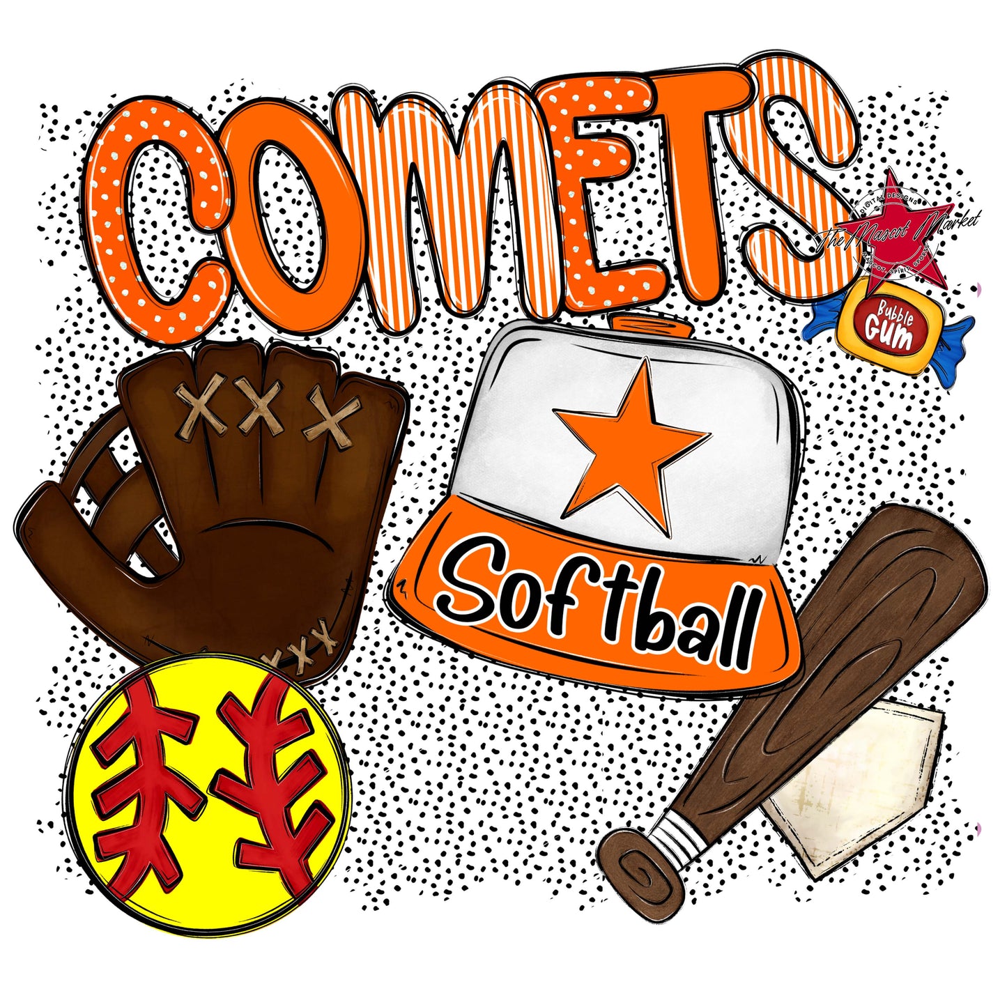 Comets Softball Spirit-Orange