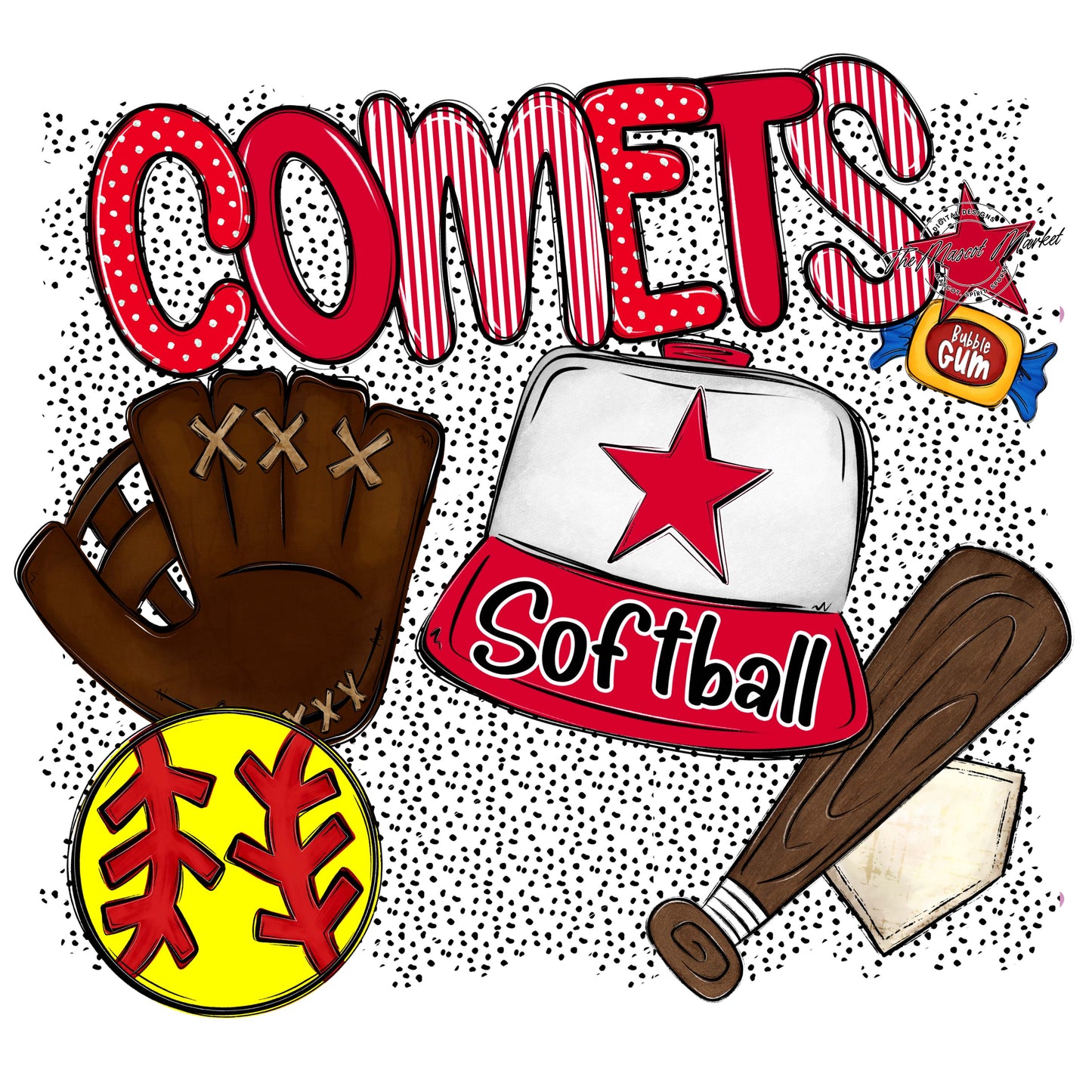 Comets Softball Spirit-Red