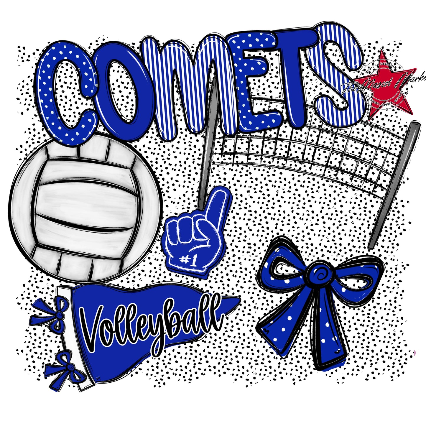 Comets Volleyball Spirit-Royal Blue