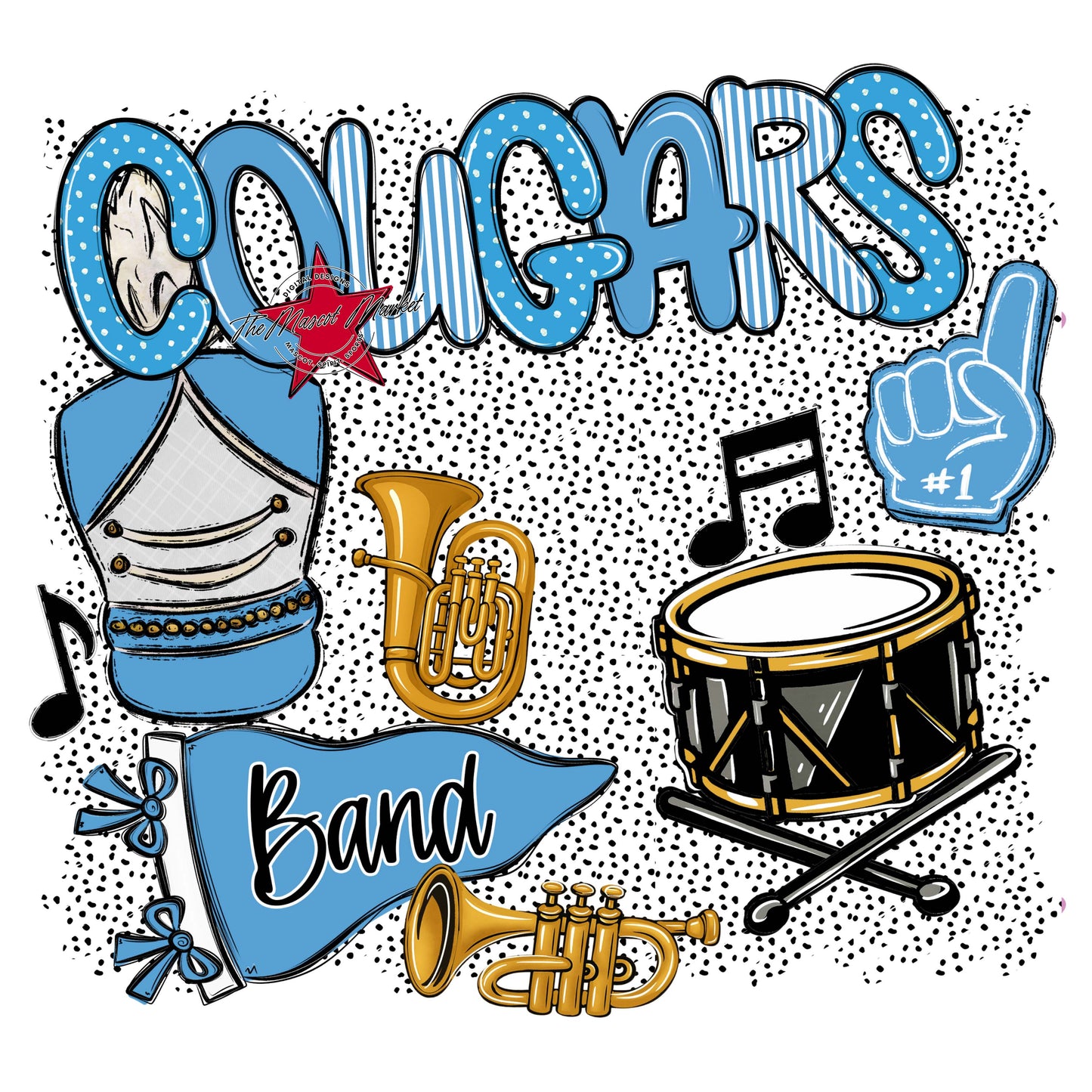 Cougars Band Spirit-Carolina Blue