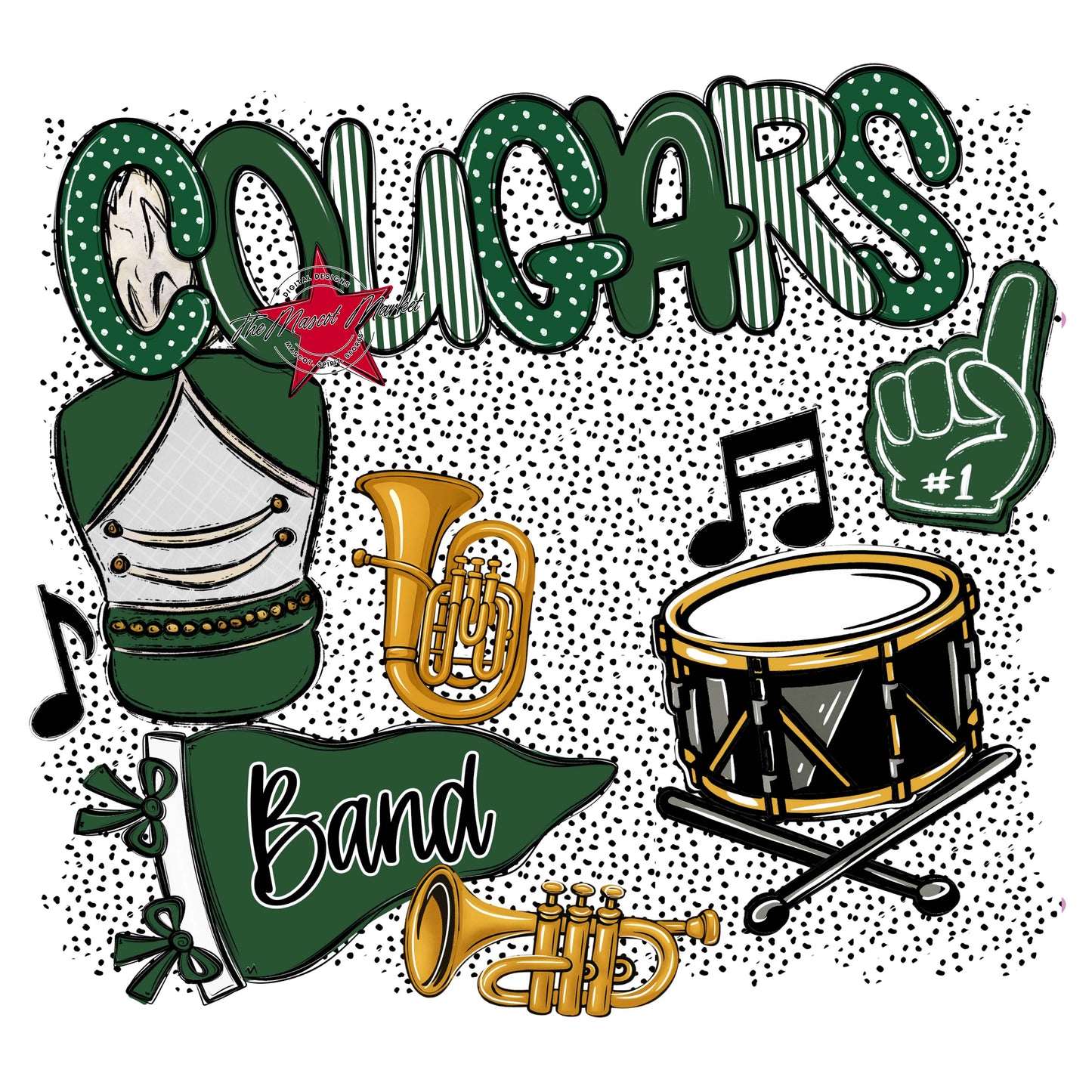 Cougars Band Spirit-Green