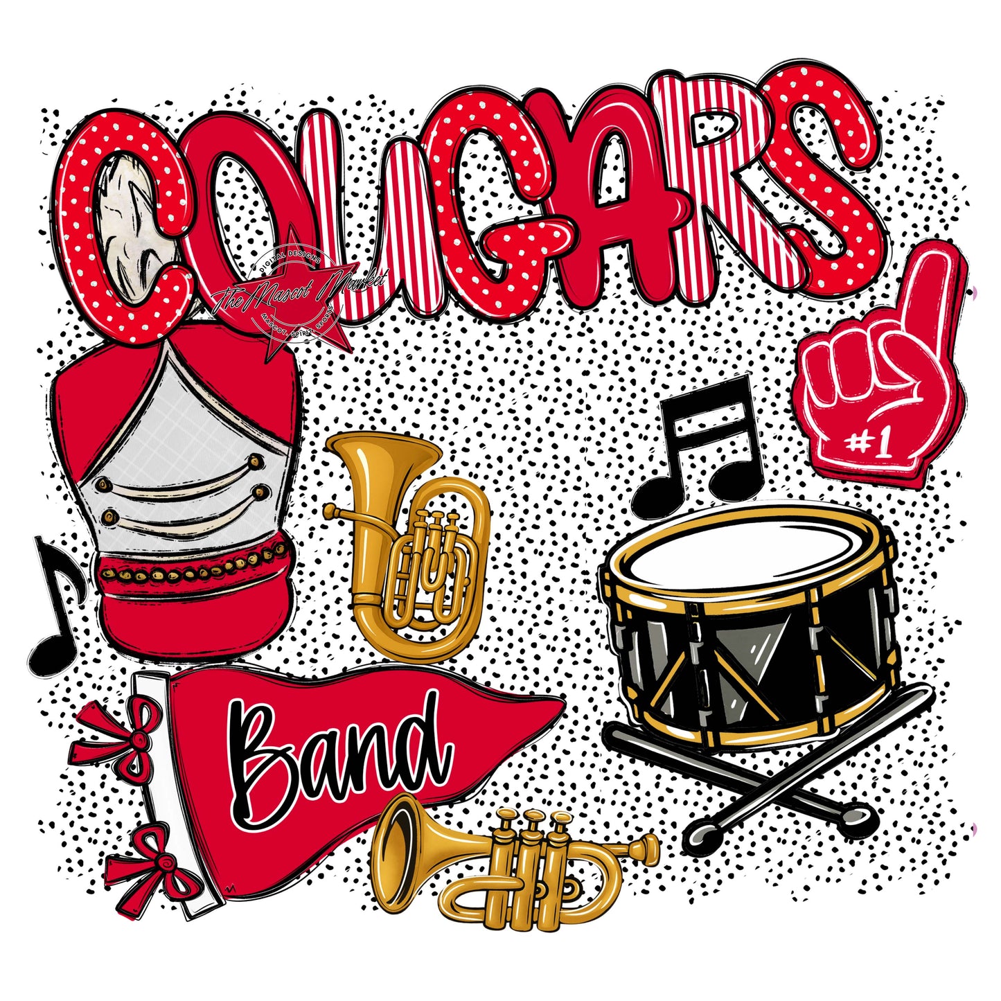 Cougars Band Spirit-Red