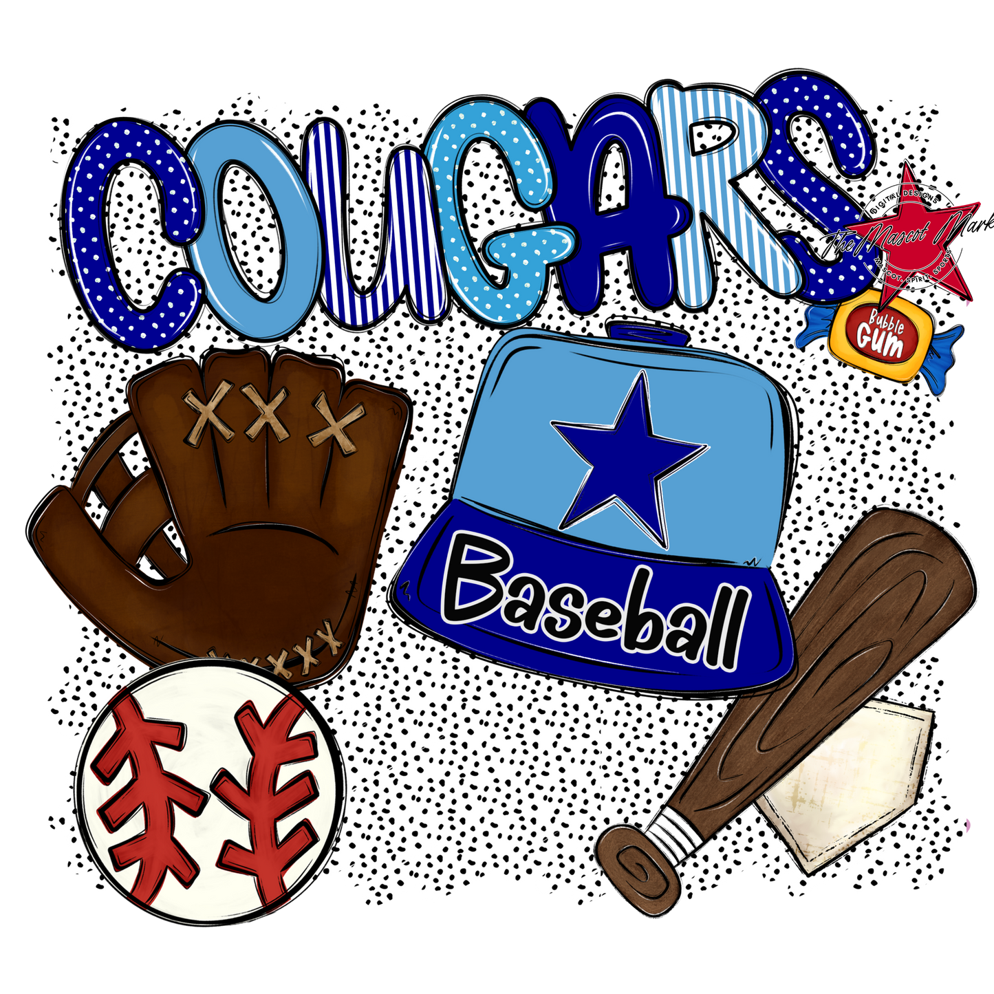 Cougars Baseball Spirit-Blue & Carolina Blue