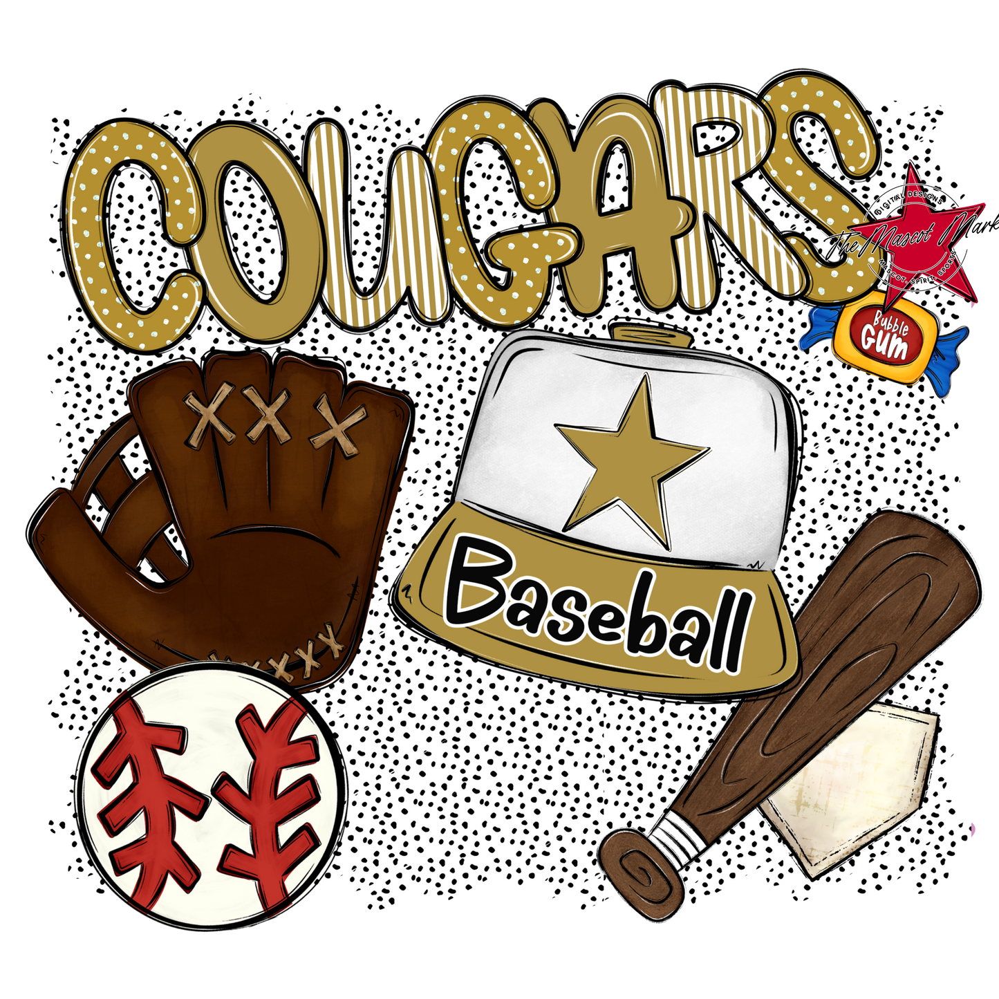 Cougars Baseball Spirit-Gold
