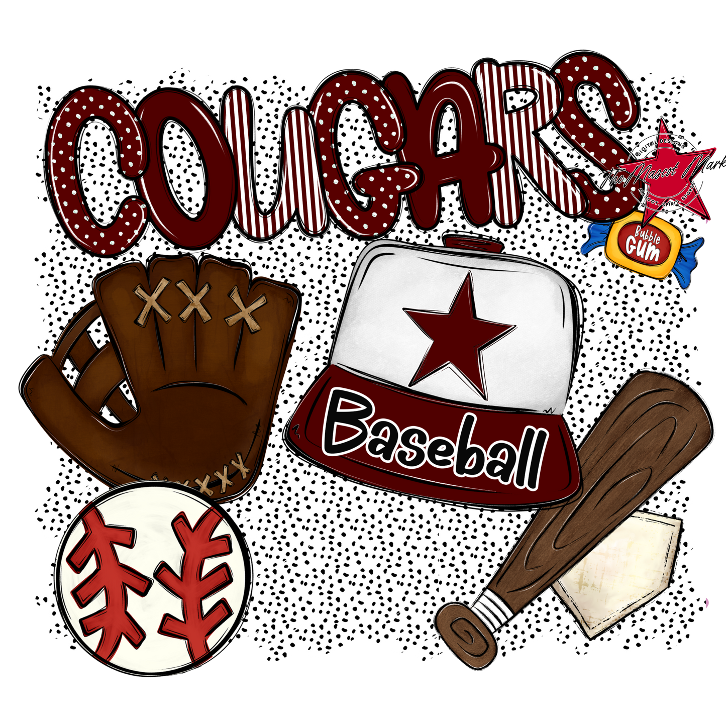 Cougars Baseball Spirit-Maroon