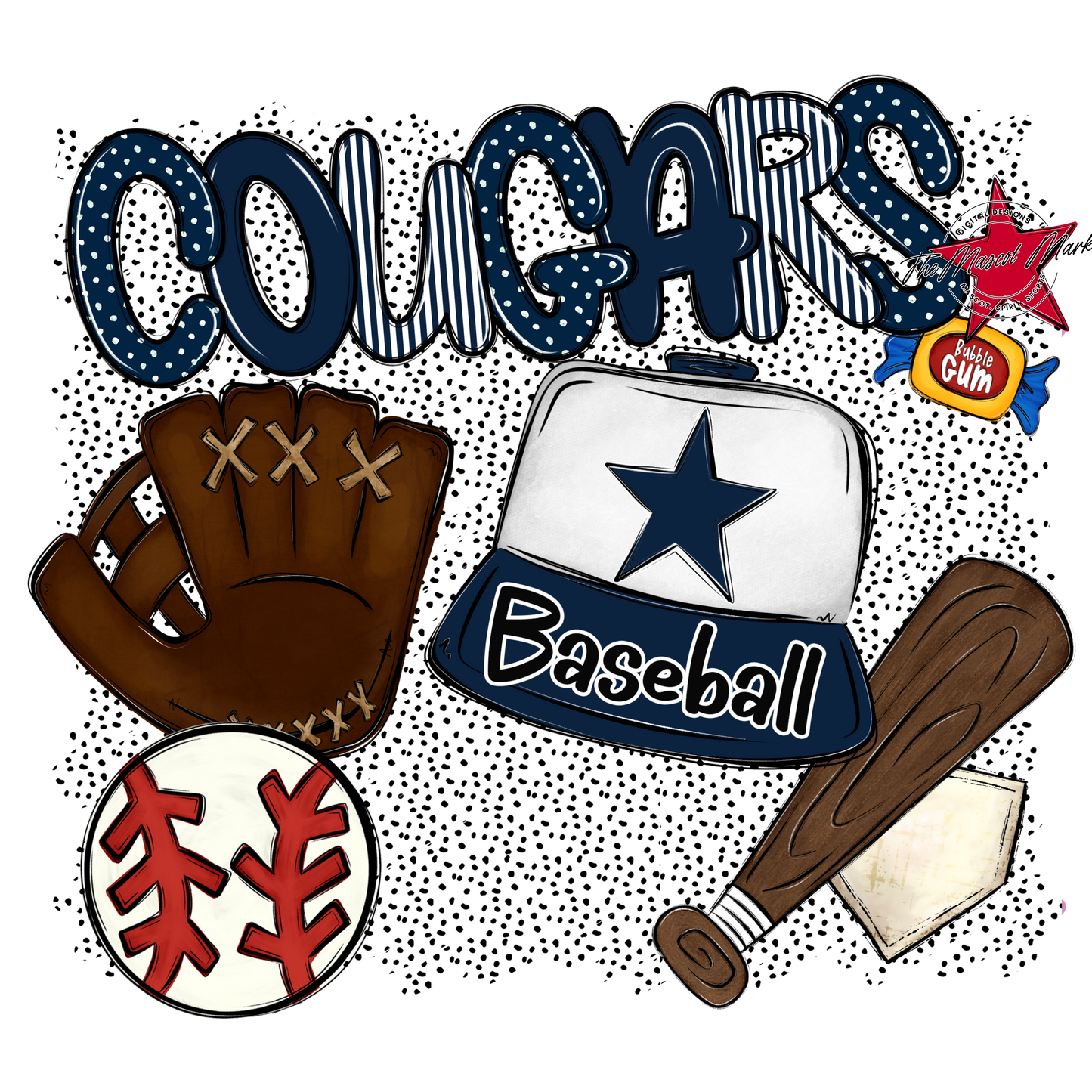 Cougars Baseball Spirit-Navy