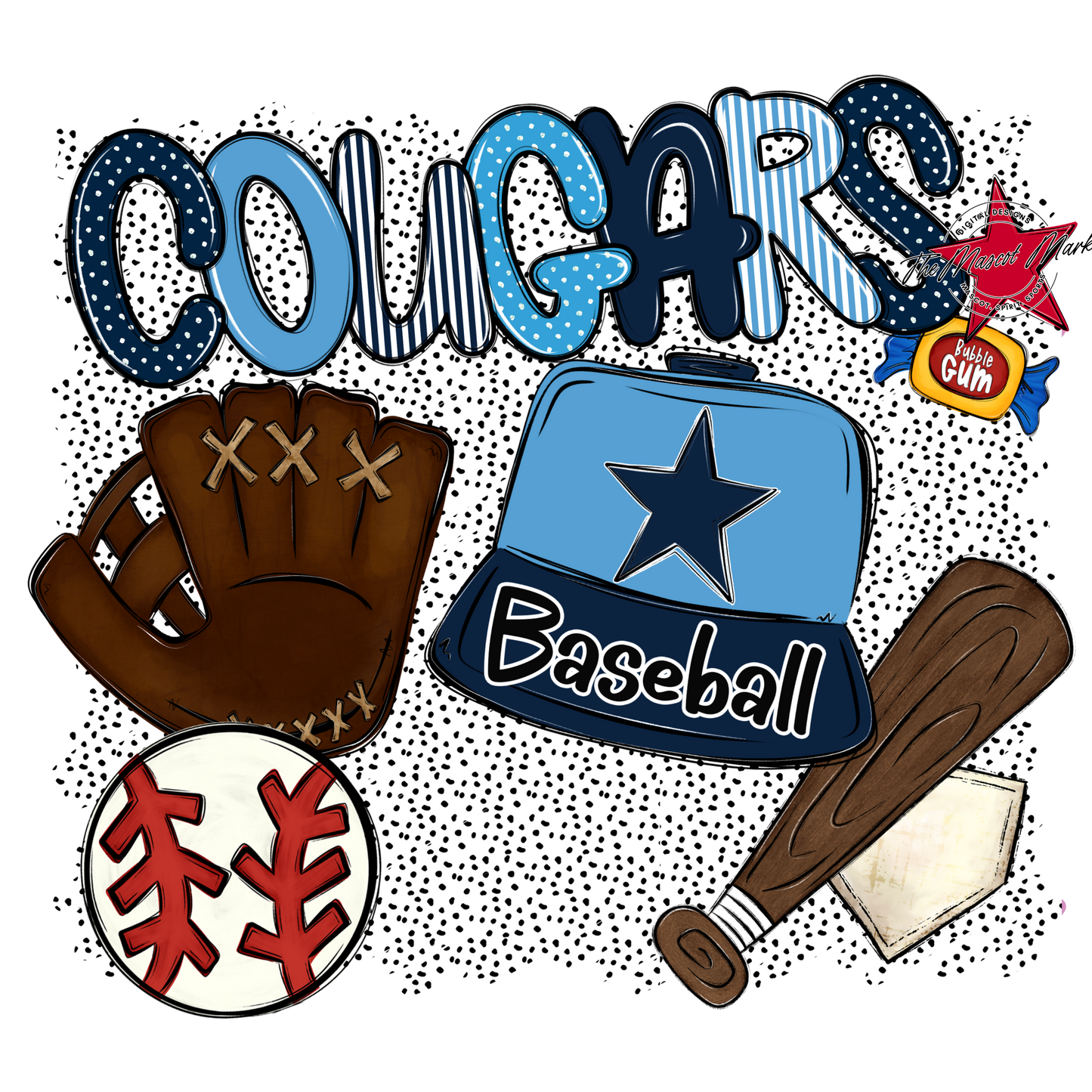 Cougars Baseball Spirit-Navy & Carolina Blue