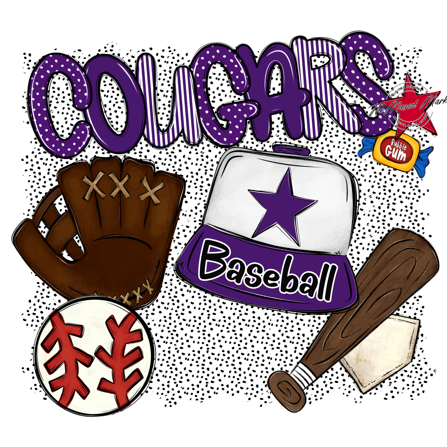 Cougars Baseball Spirit-Purple