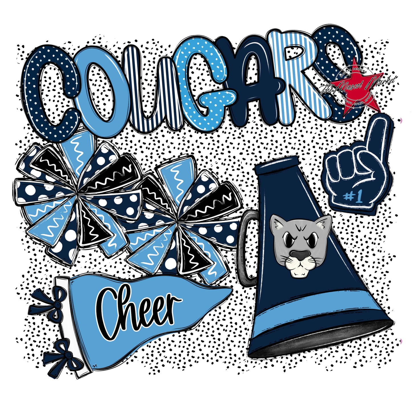Cougars Cheer Spirit-Navy & Carolina Blue
