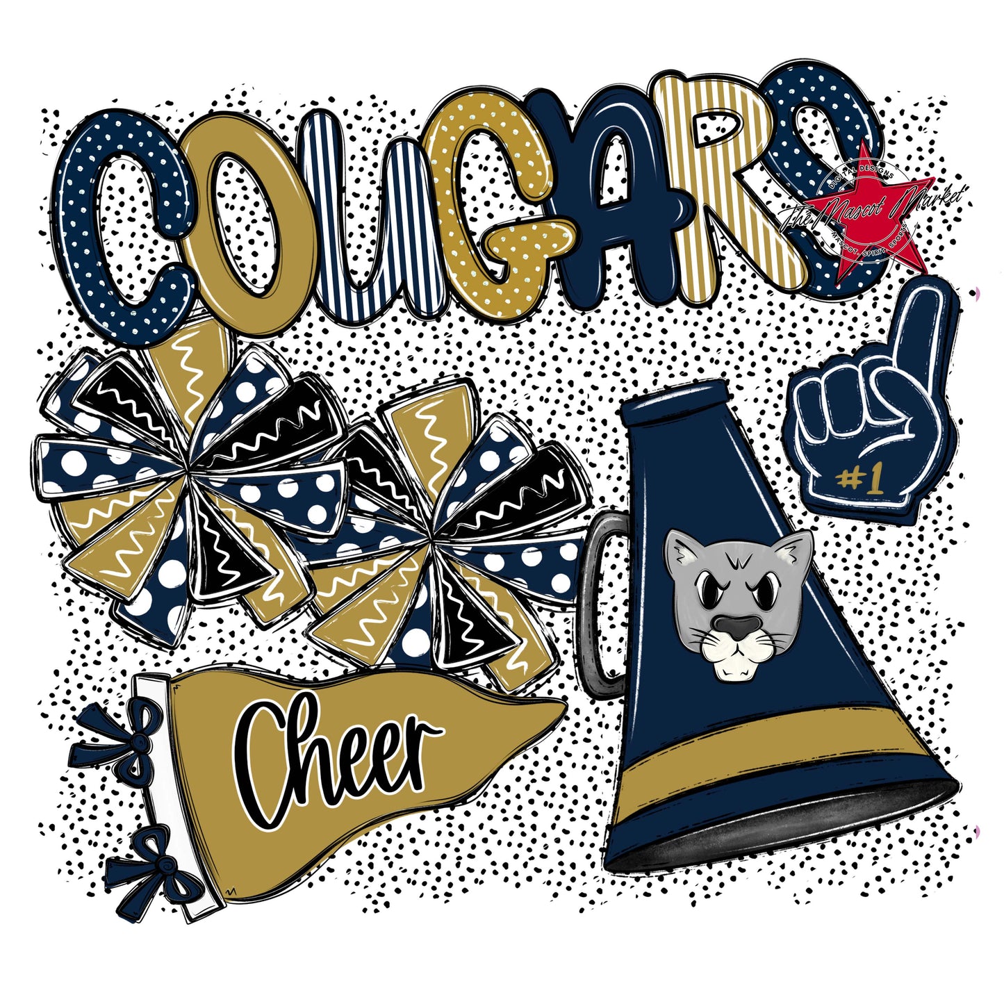 Cougars Cheer Spirit-Navy & Gold