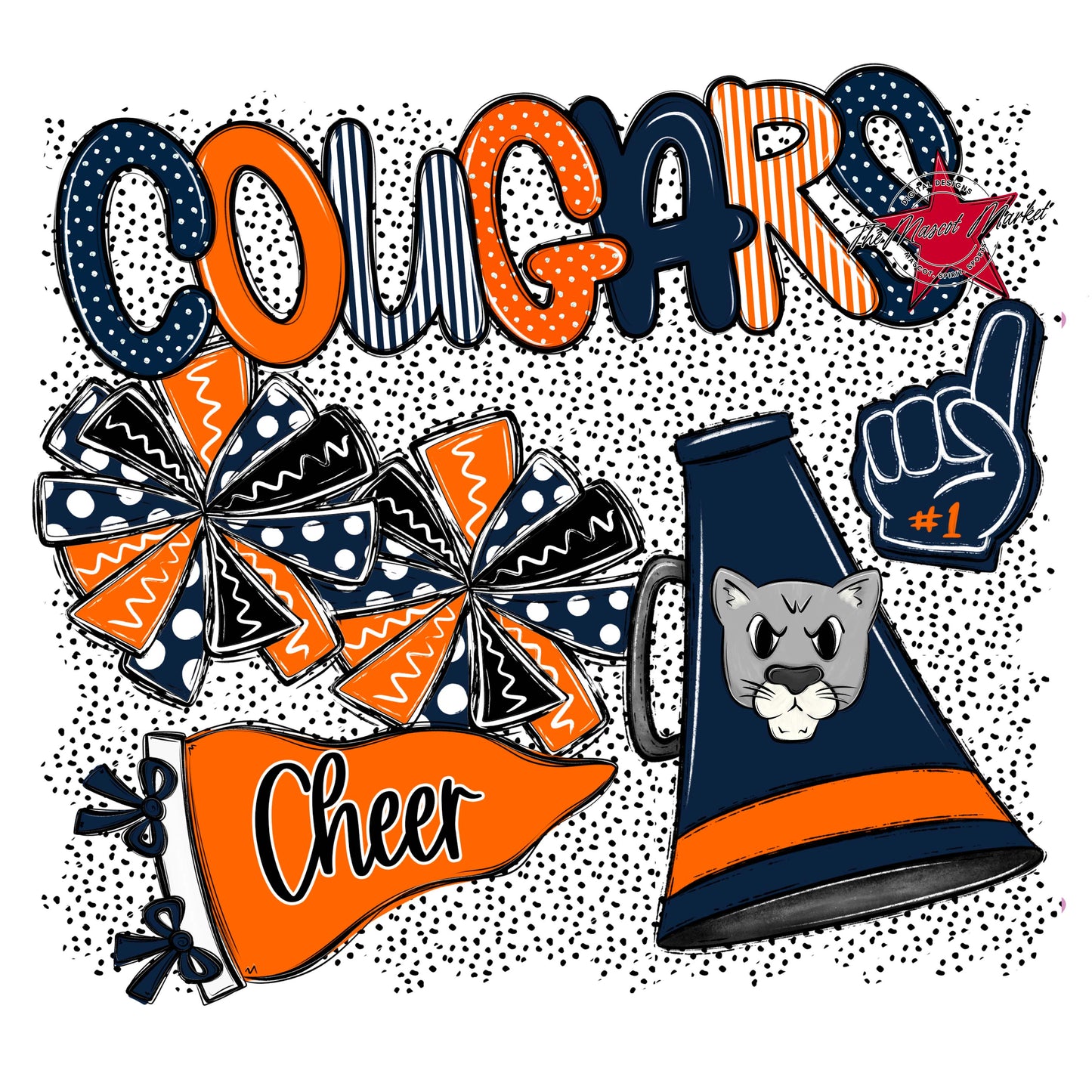 Cougars Cheer Spirit-Navy & Orange