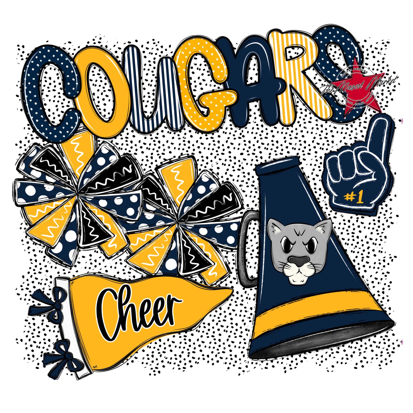 Cougars Cheer Spirit-Navy & Yellow