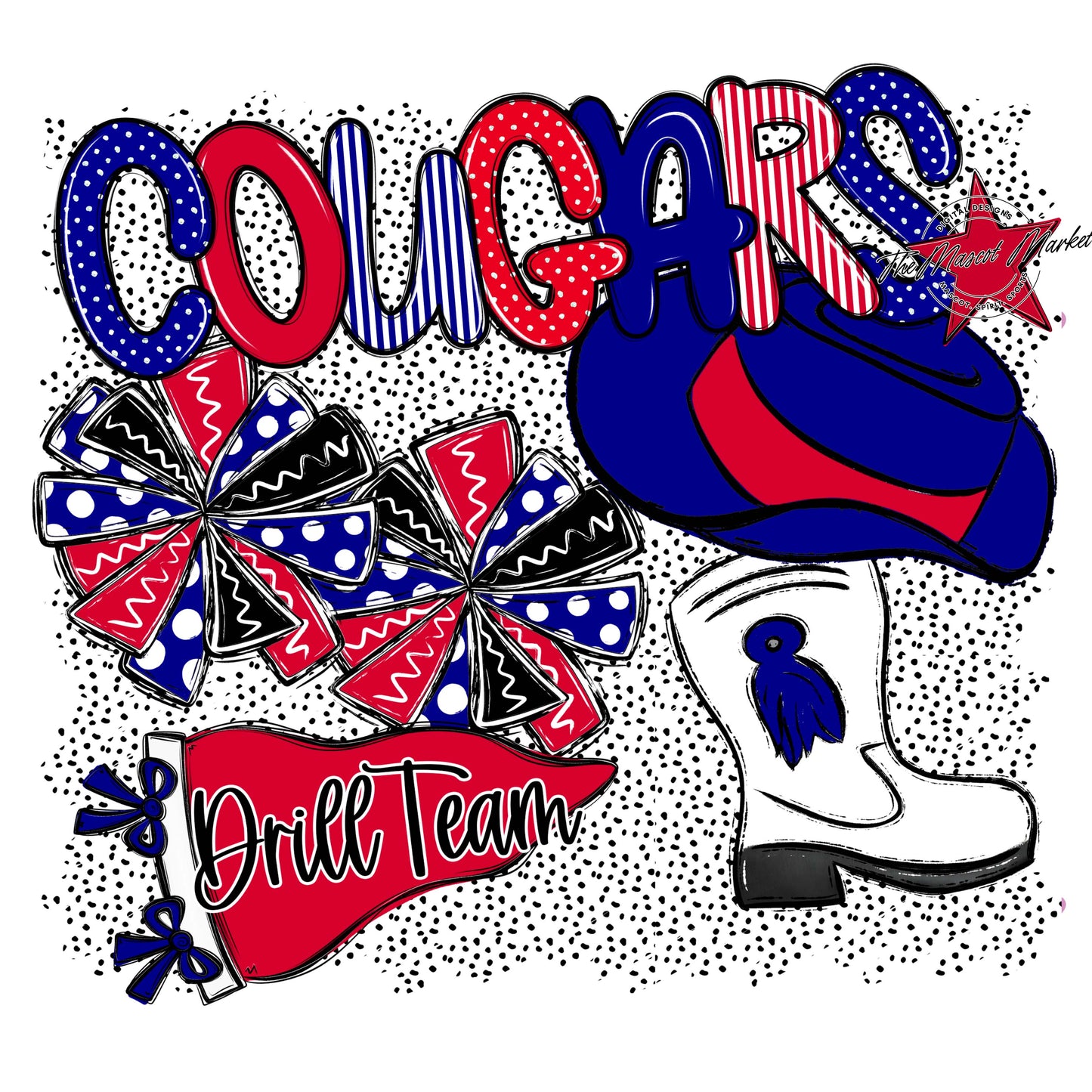 Cougars Drillteam Spirit-Blue & Red