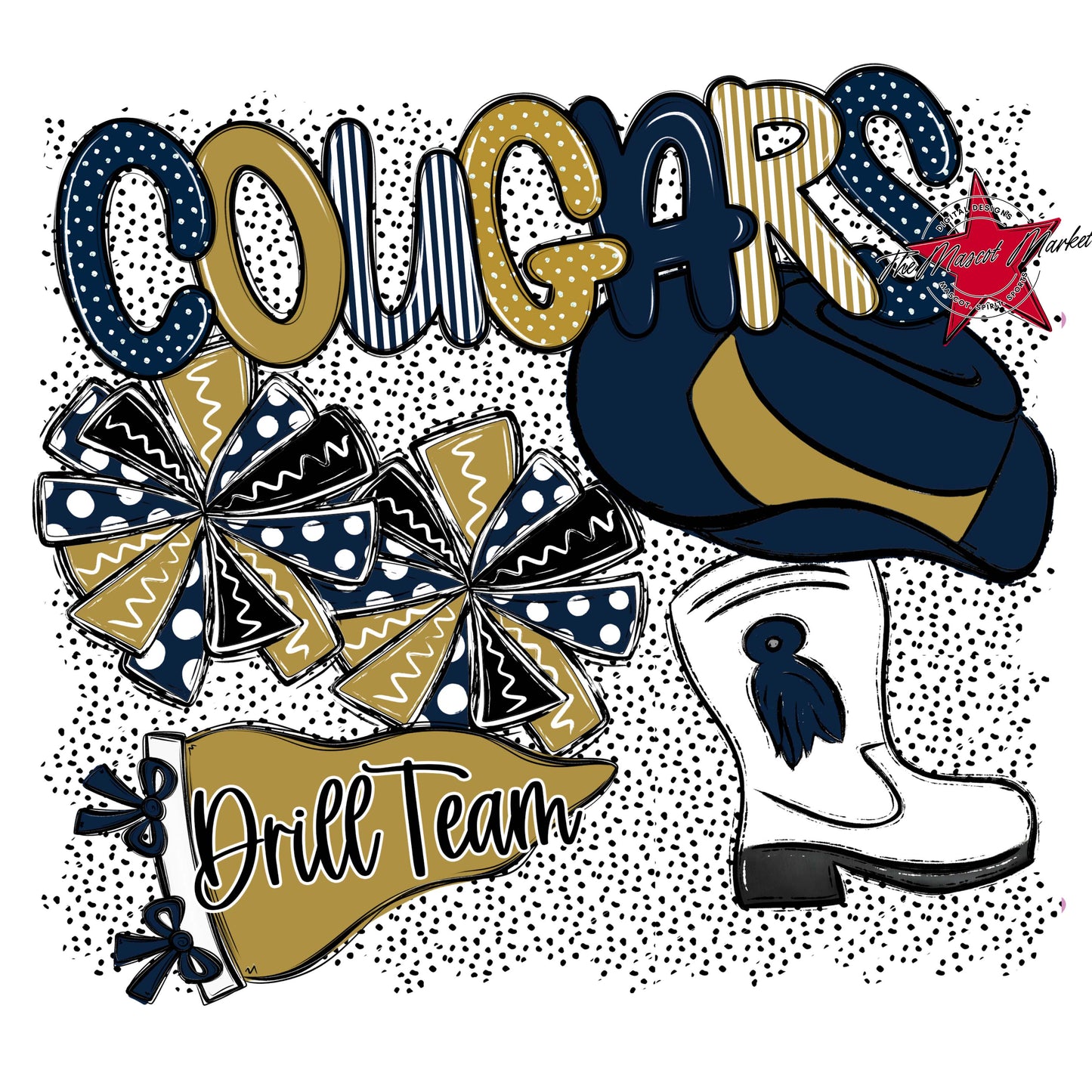 Cougars Drillteam Spirit-Navy & Gold