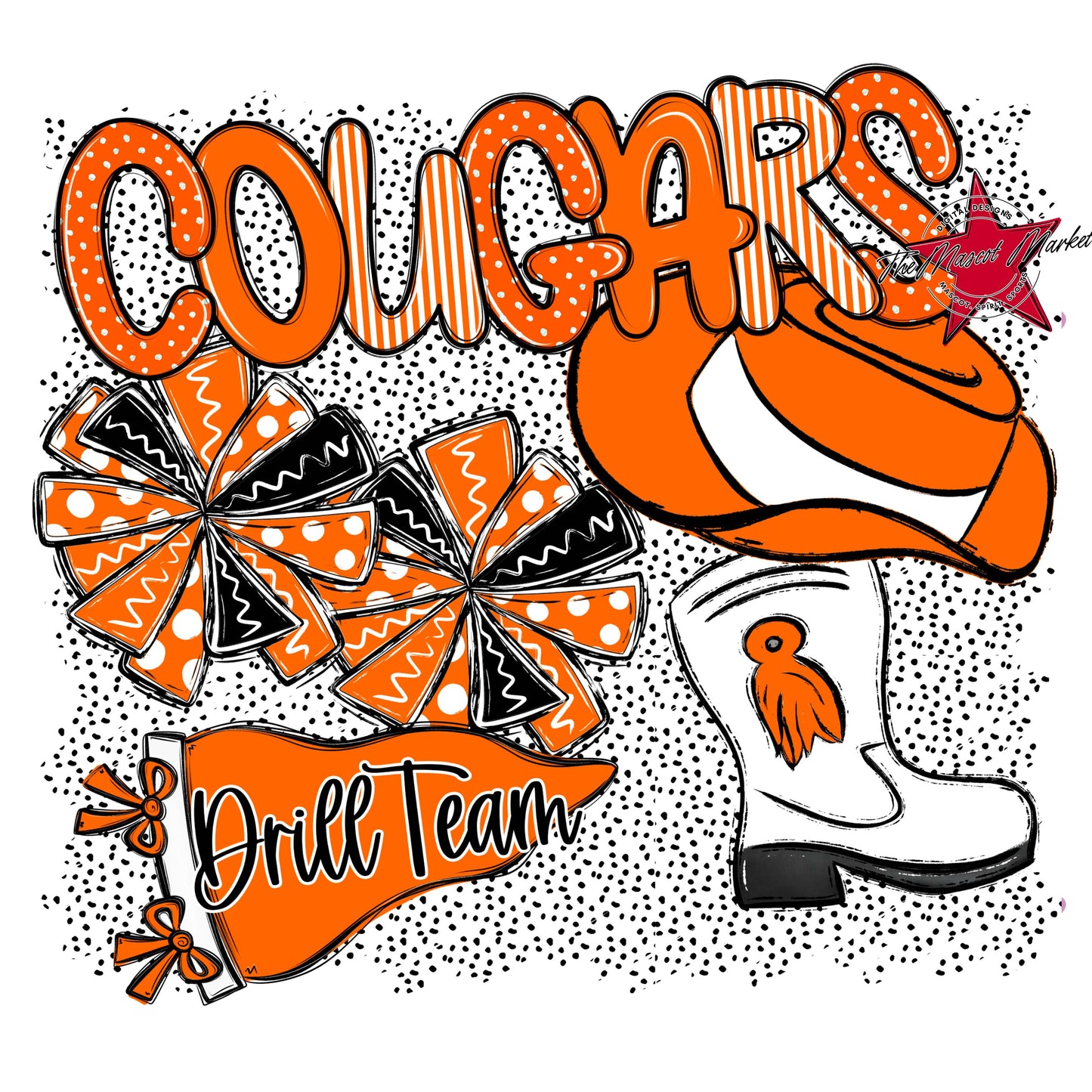 Cougars Drillteam Spirit-Orange