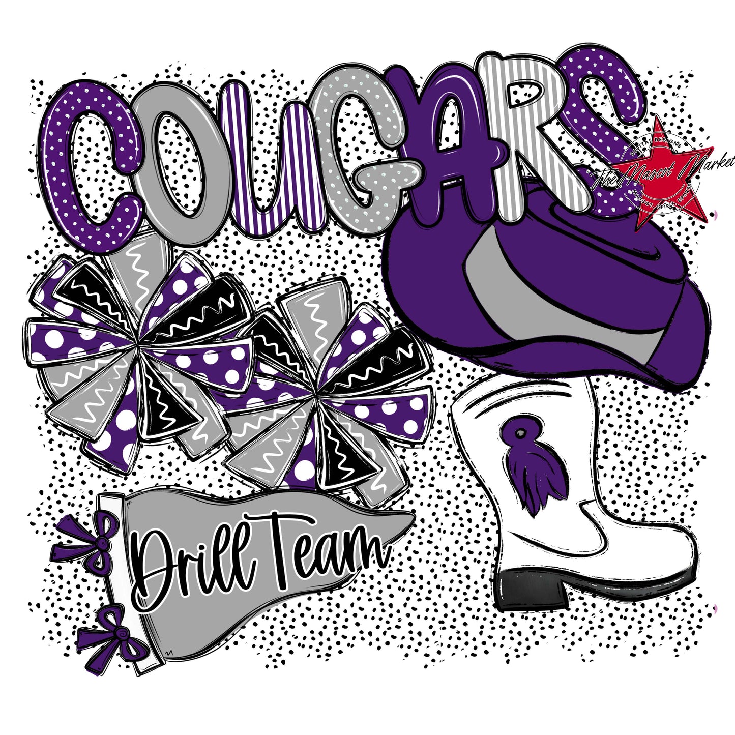 Cougars Drillteam Spirit-Purple & Grey