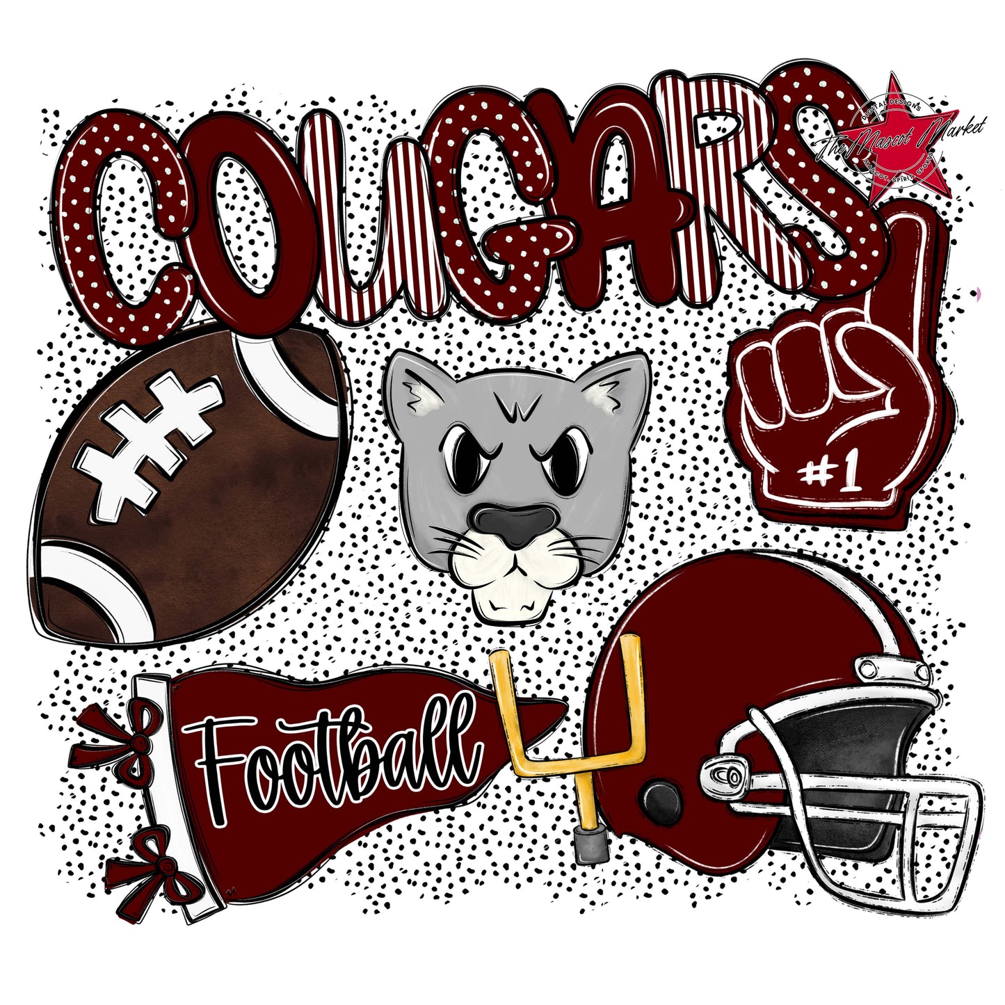 Cougars Football Spirit-Maroon