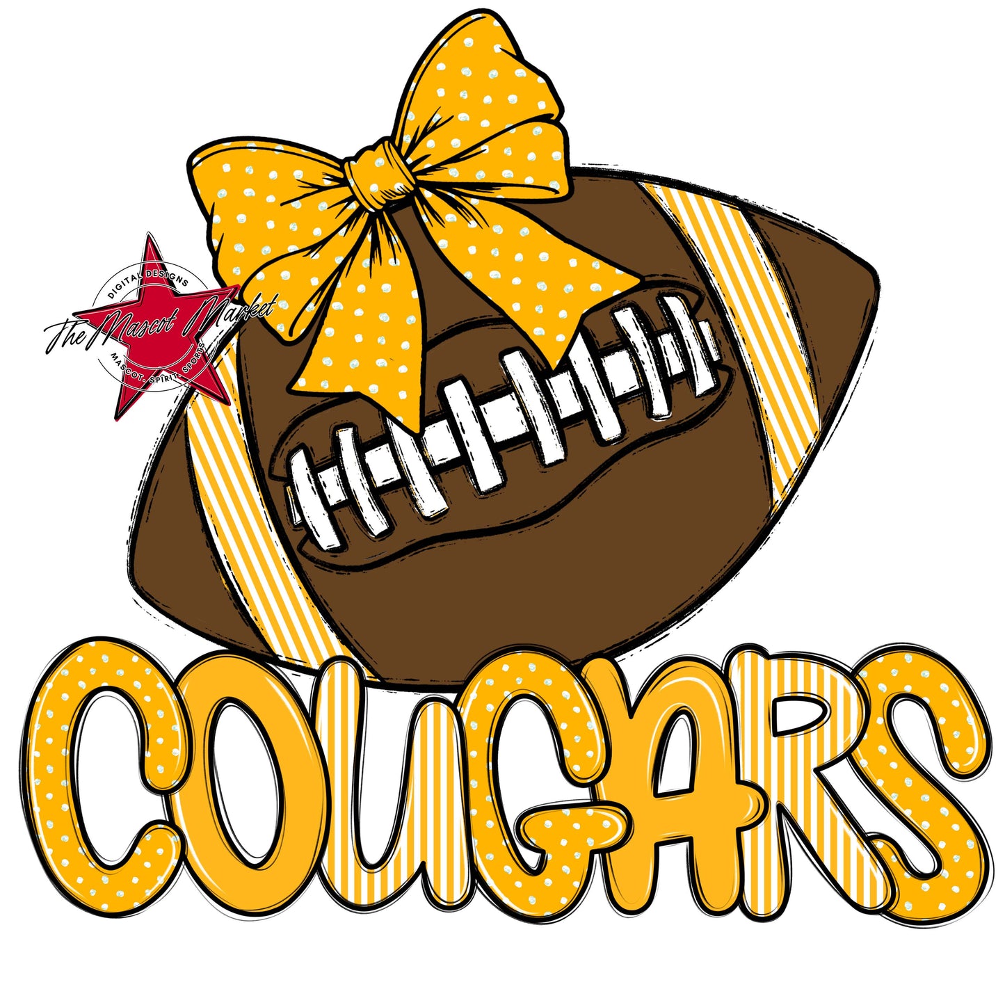 Cougars Football Spirit Design-Yellow