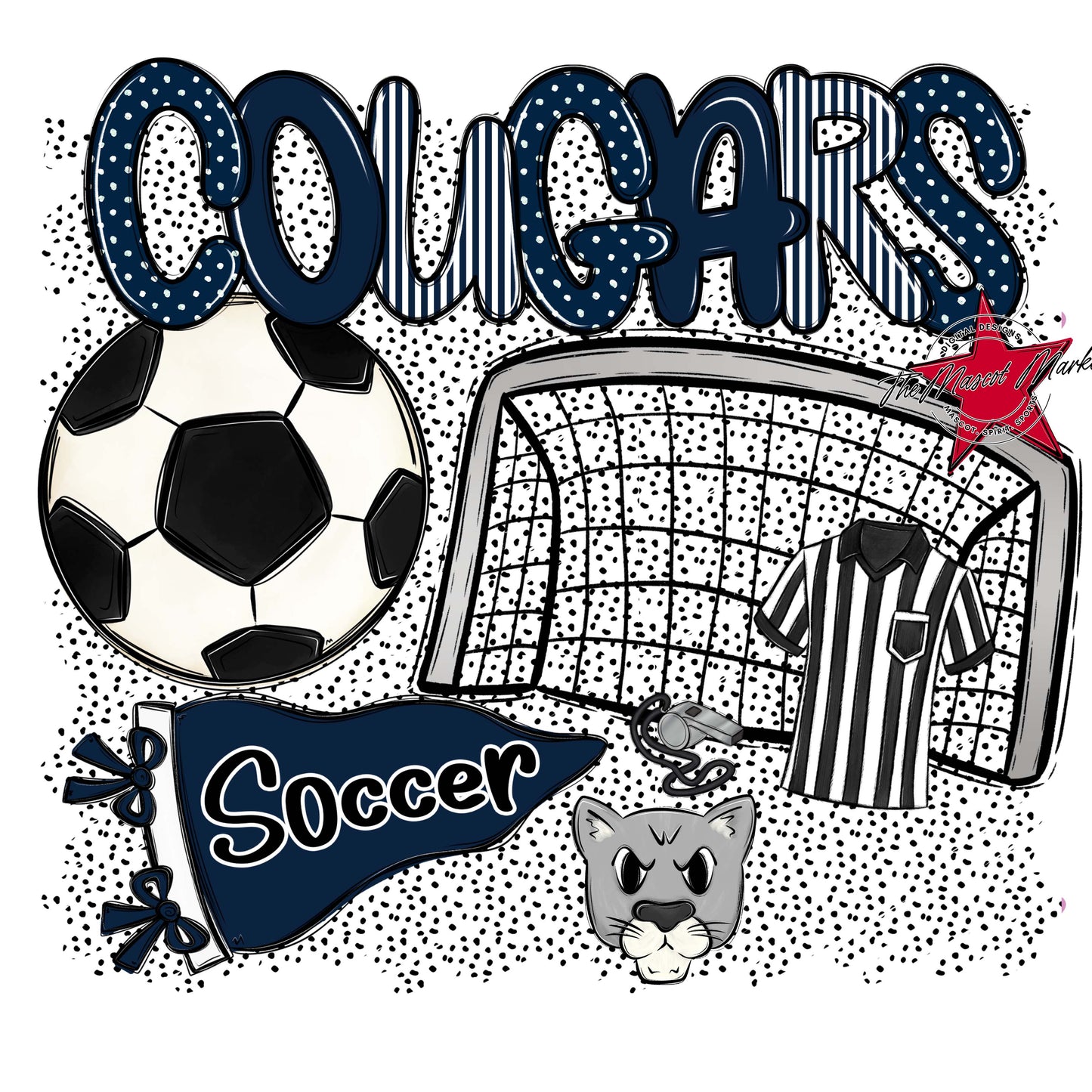Cougars Soccer Spirit-Navy