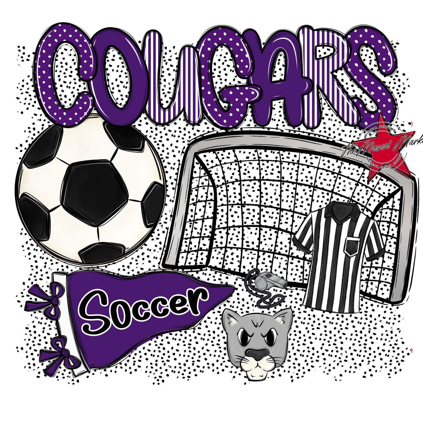 Cougars Soccer Spirit-Purple