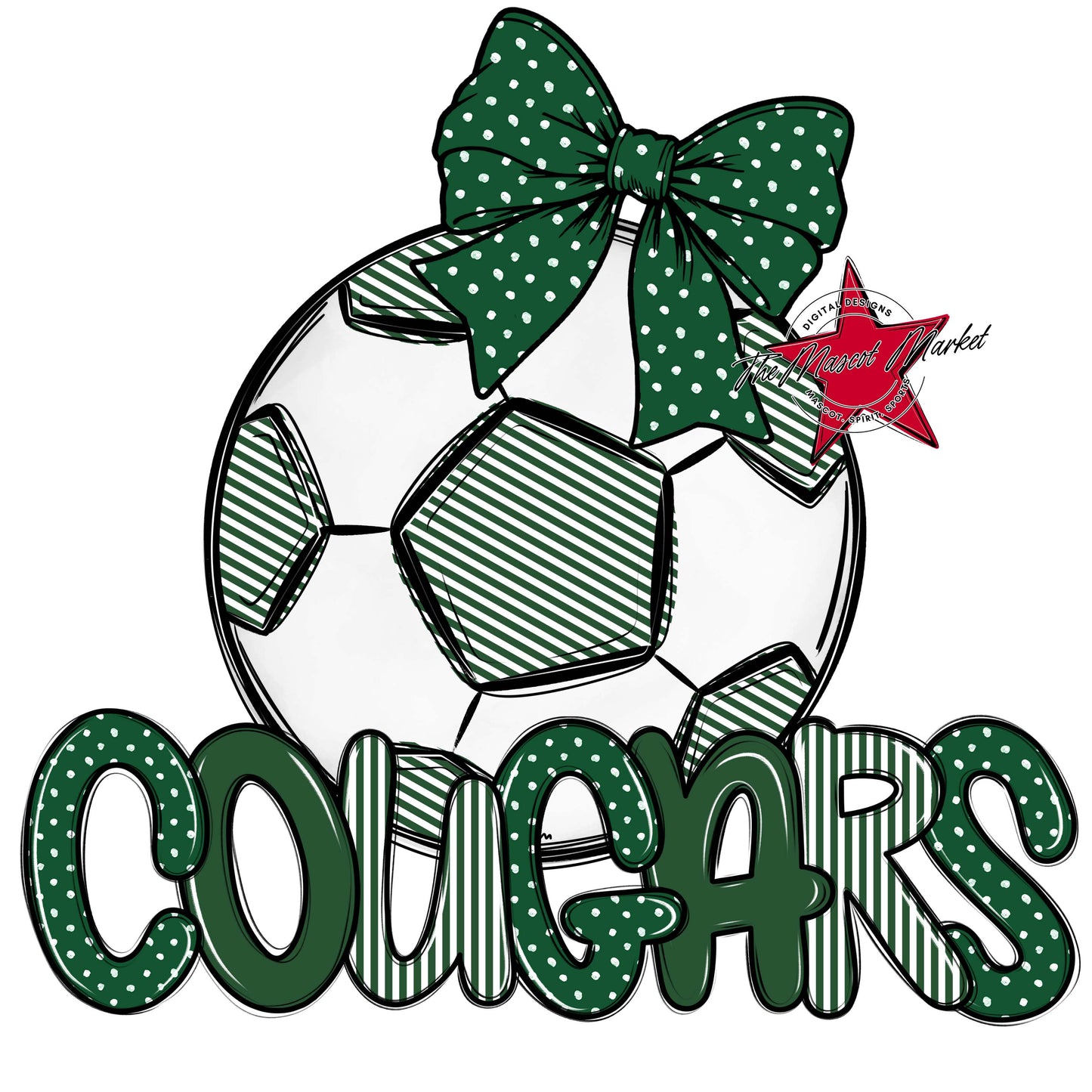Cougars Soccer Spirit Design-Green