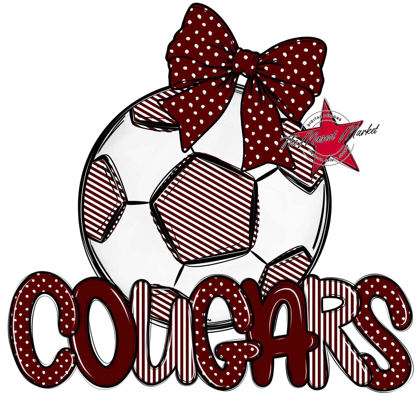 Cougars Soccer Spirit Design-Maroon