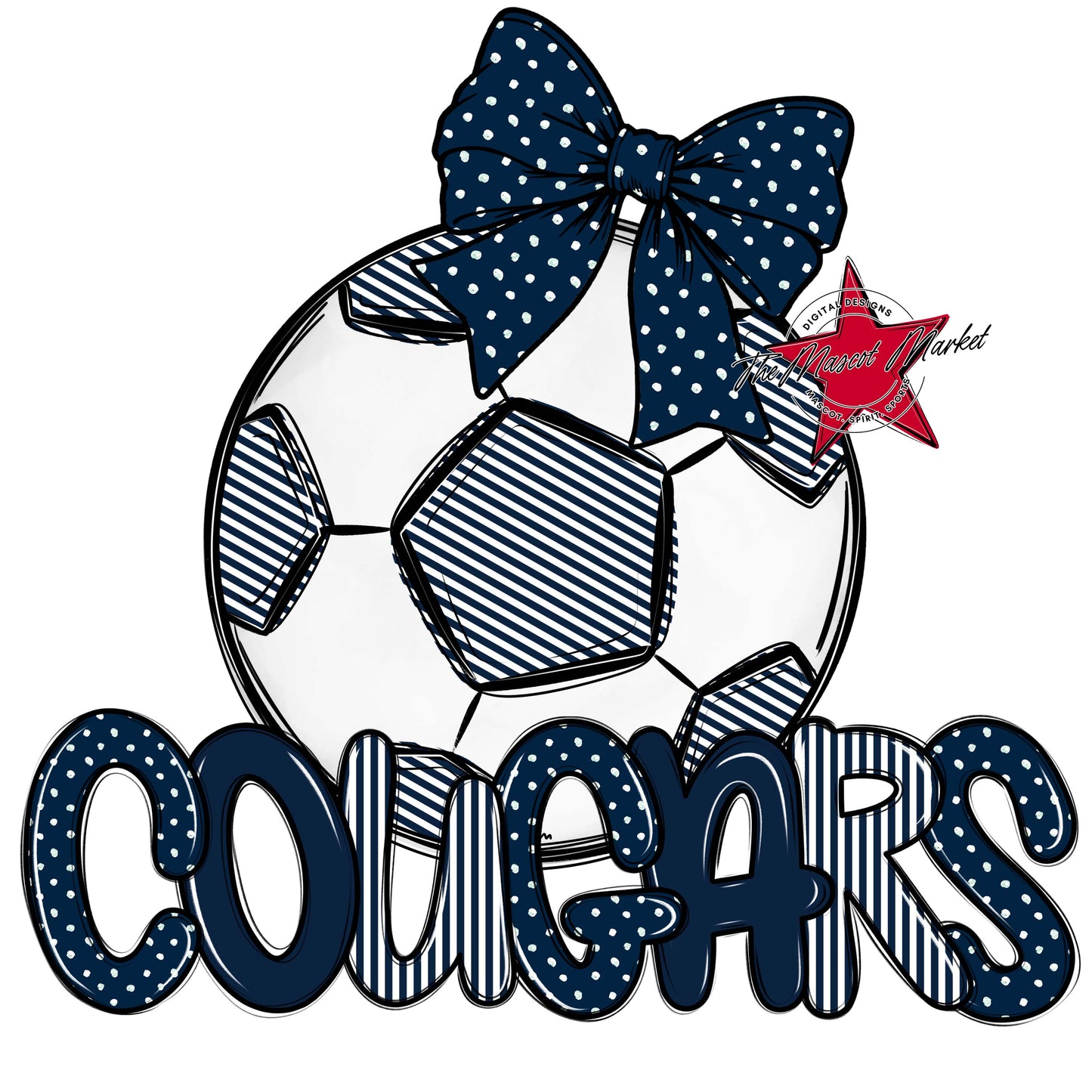 Cougars Soccer Spirit Design-Navy
