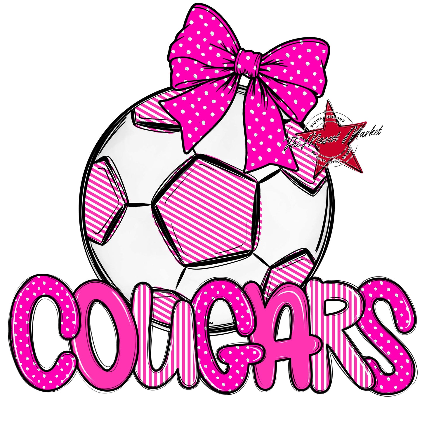 Cougars Soccer Spirit Design-Pink