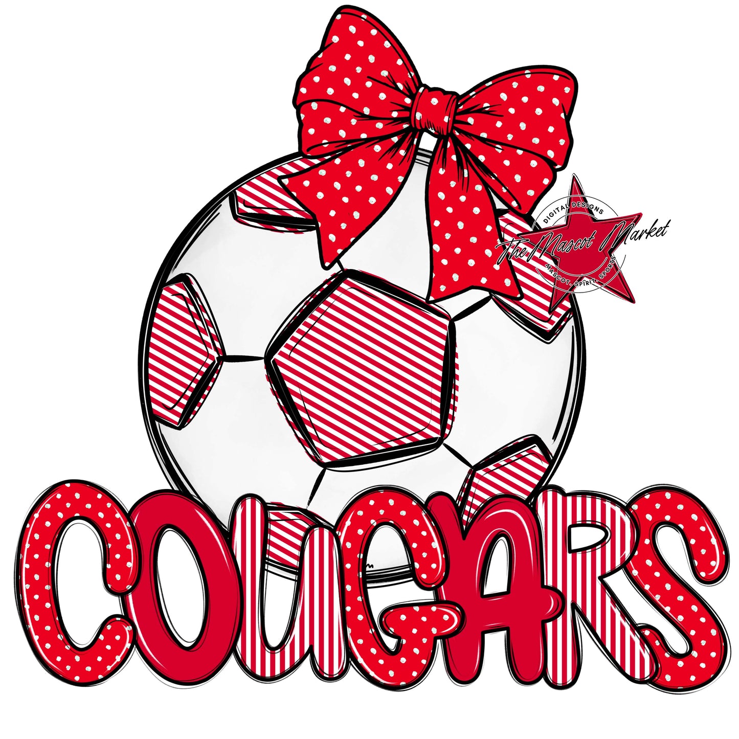 Cougars Soccer Spirit Design-Red