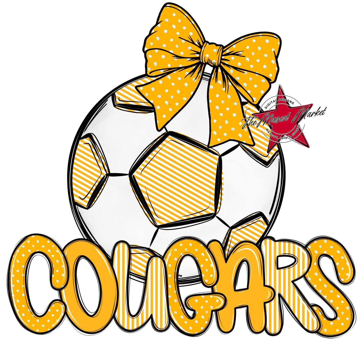 Cougars Soccer Spirit Design-Yellow