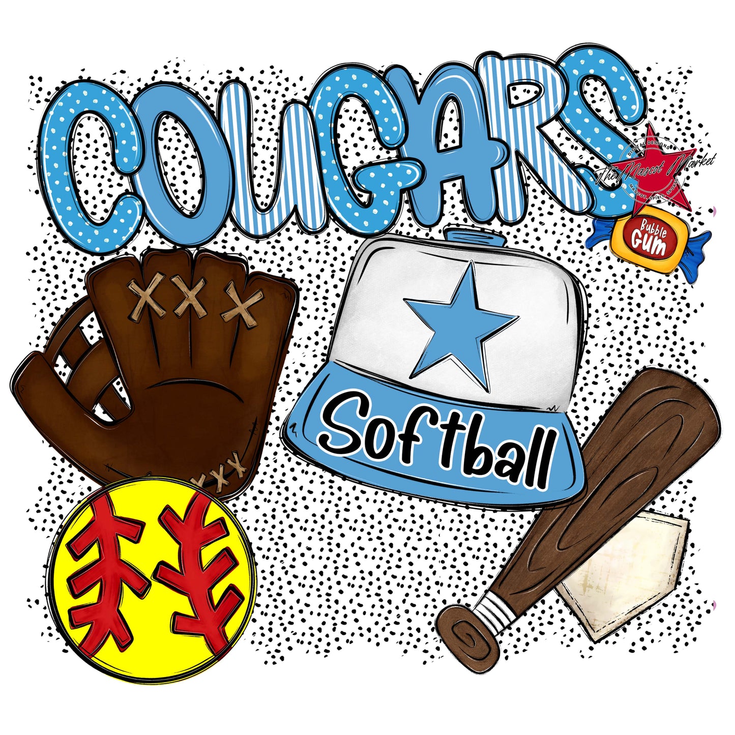 Cougars Softball Spirit-Carolina Blue
