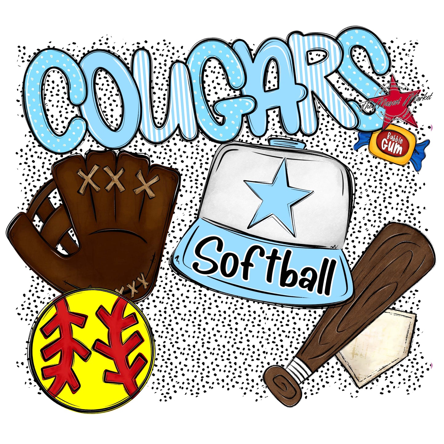 Cougars Softball Spirit-Columbia Blue