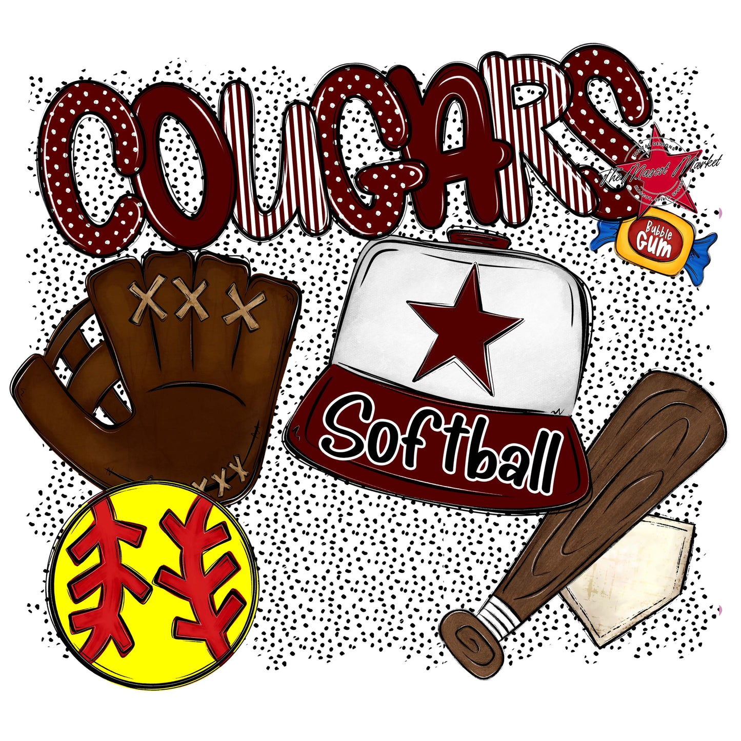 Cougars Softball Spirit-Maroon