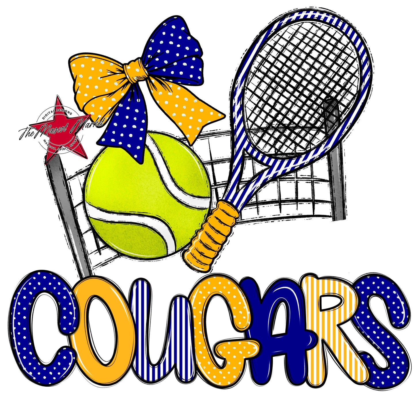 Cougars Tennis Spirit Design-Blue & Yellow