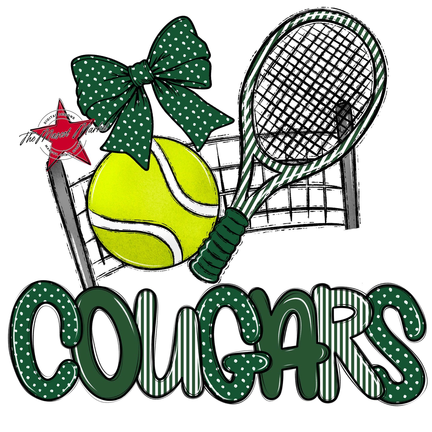 Cougars Tennis Spirit Design-Green