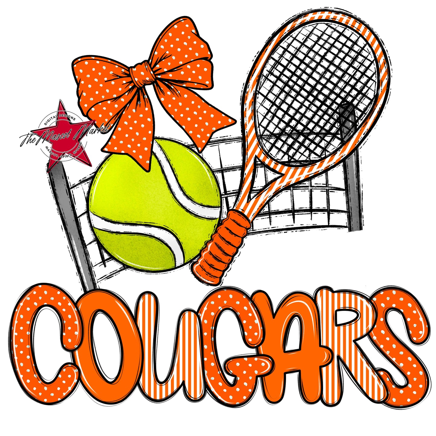 Cougars Tennis Spirit Design-Orange