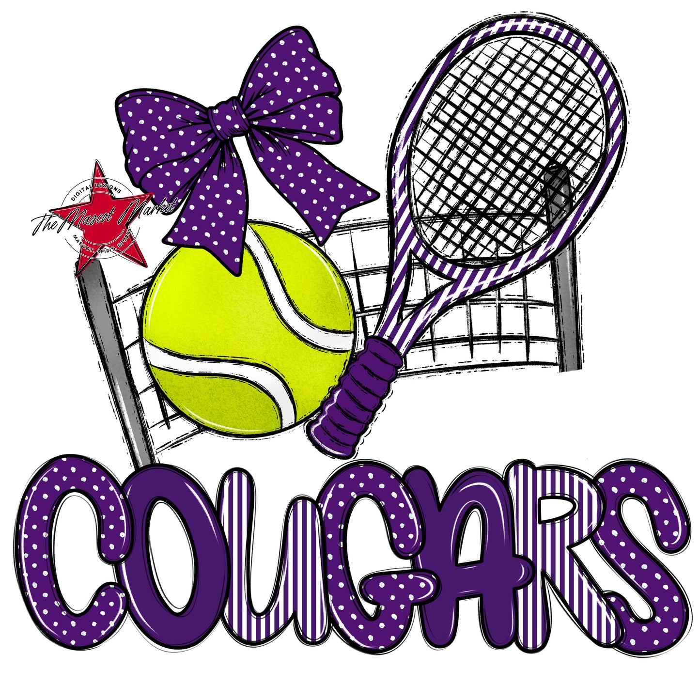 Cougars Tennis Spirit Design-Purple