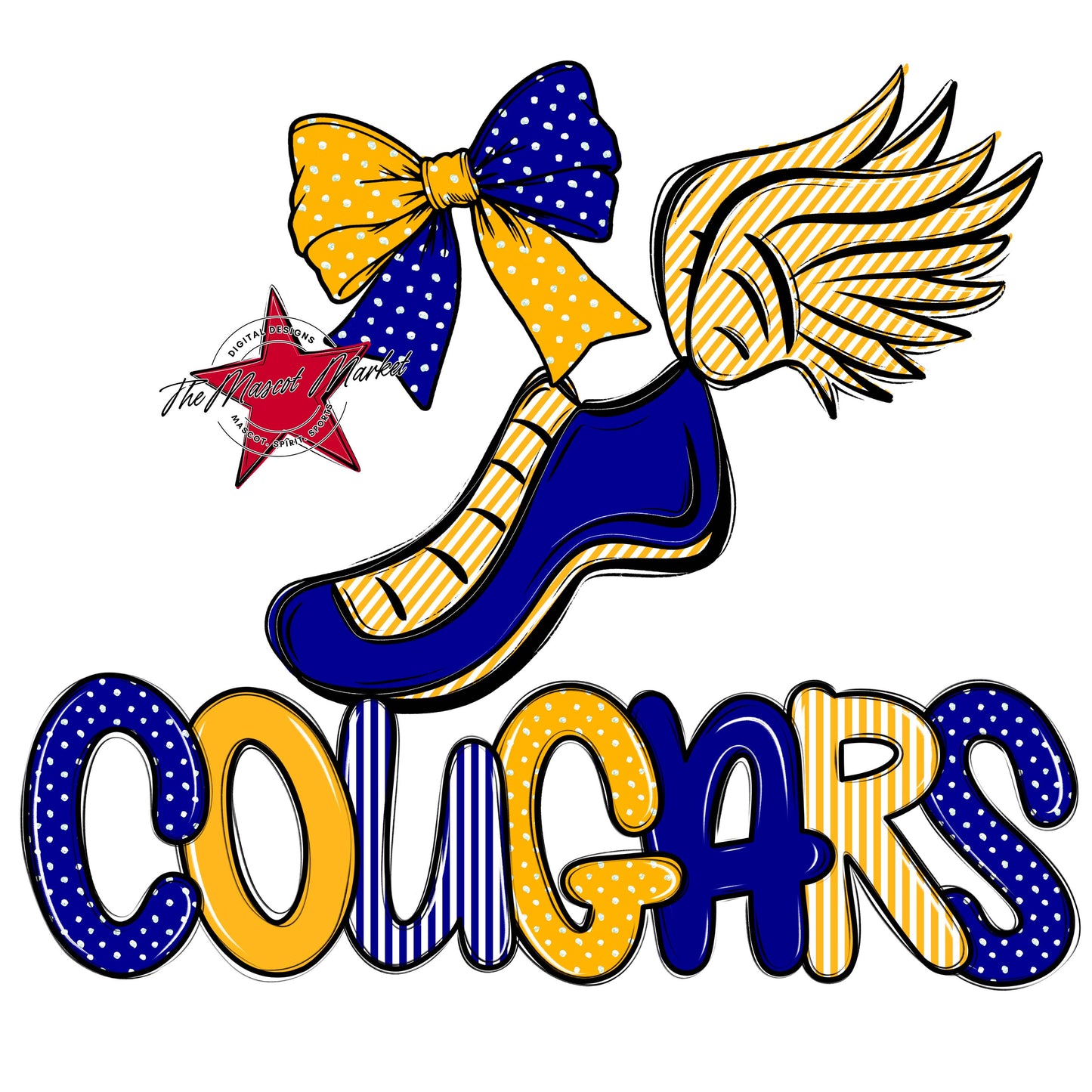 Cougars Track Spirit Design-Blue & Yellow