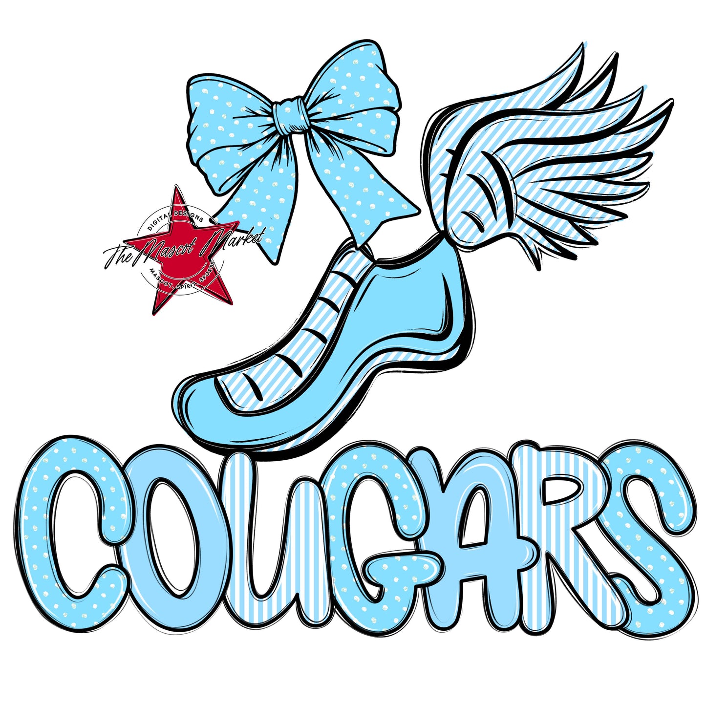 Cougars Track Spirit Design-Columbia Blue