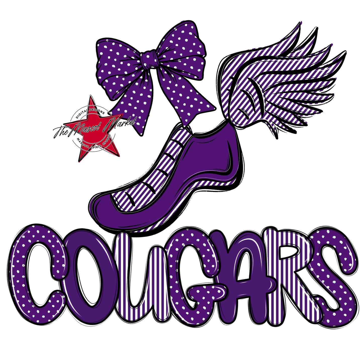 Cougars Track Spirit Design-Purple