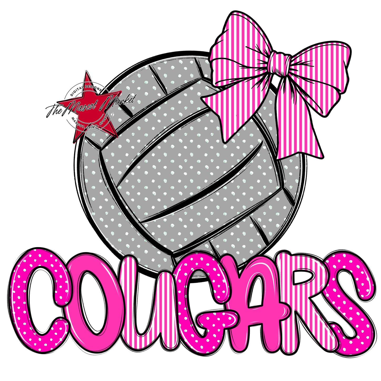 Cougars Volleyball Spirit Design-Pink